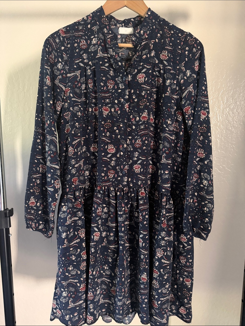 Boho Me Floral Drop Waist Babydoll Cottagecore Coquette Long Sleeve Dress